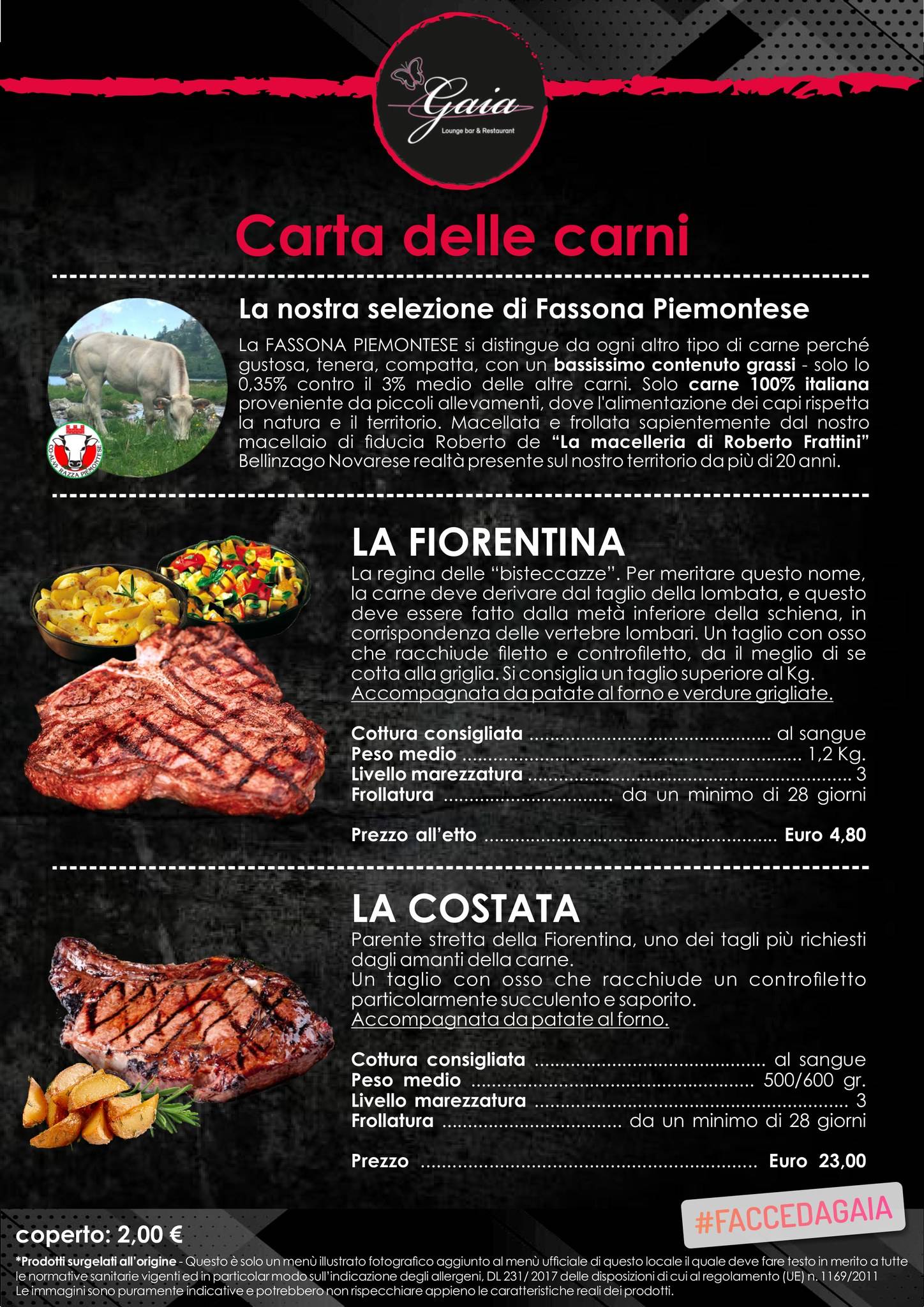 Menu di Gaia lounge bar & restaurant 