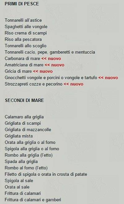 Menu di I Mascalzoni 