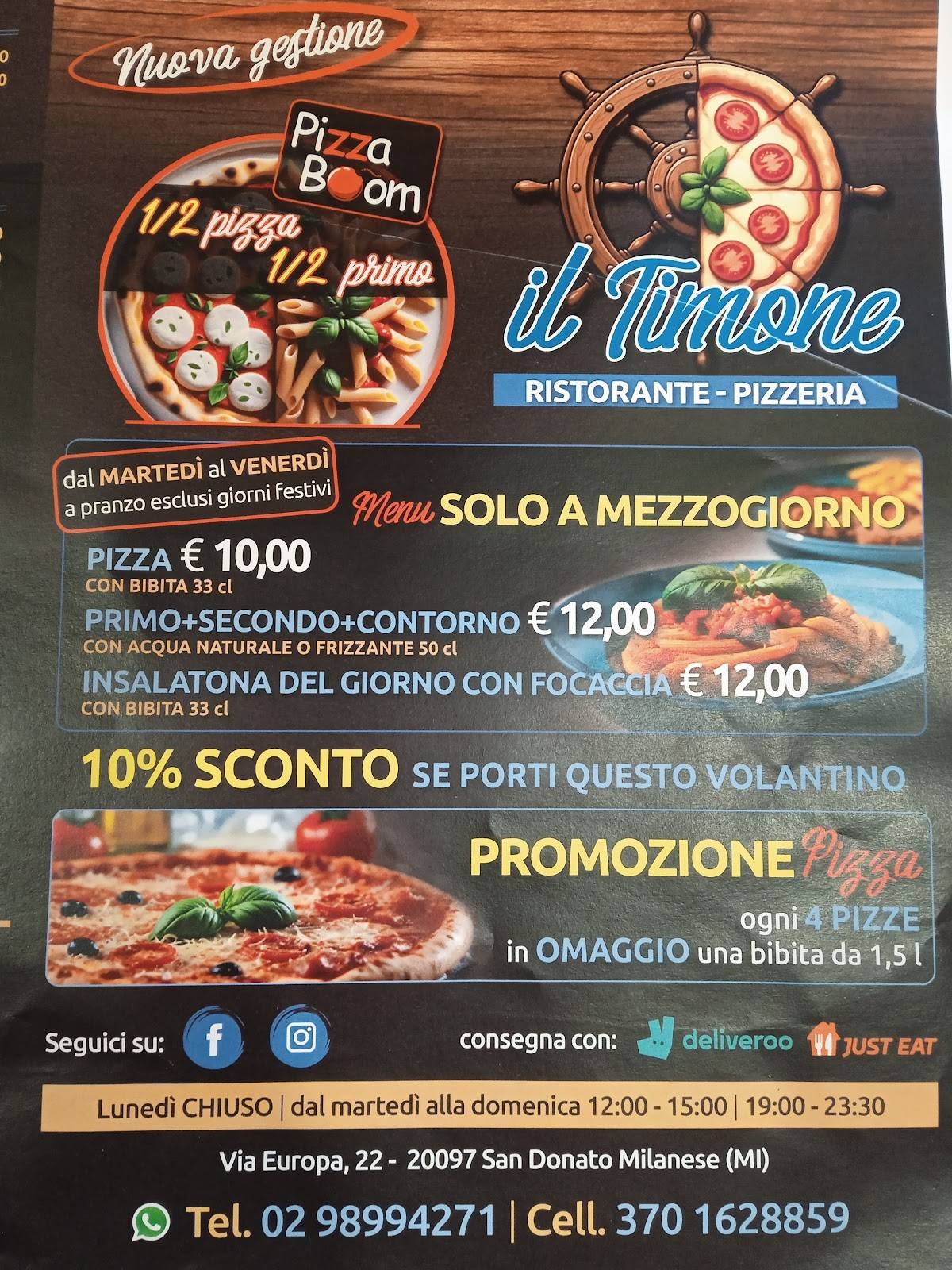 Menu di Il Timone ristorante 