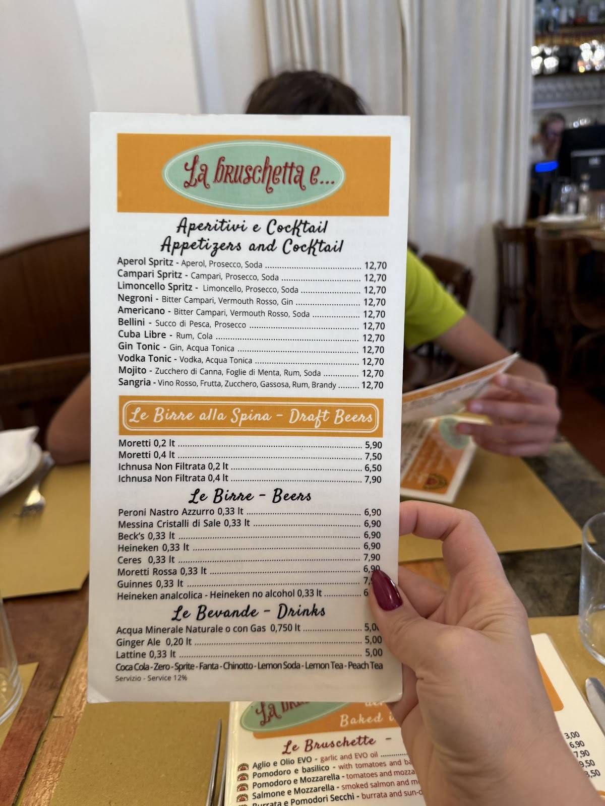 Menu di La Bruschetta e… (Via Veneto) 