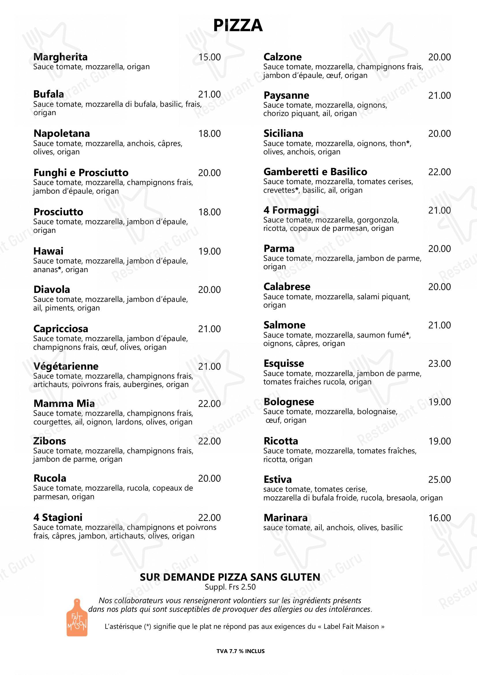 La Ruota in Carouge - Menu