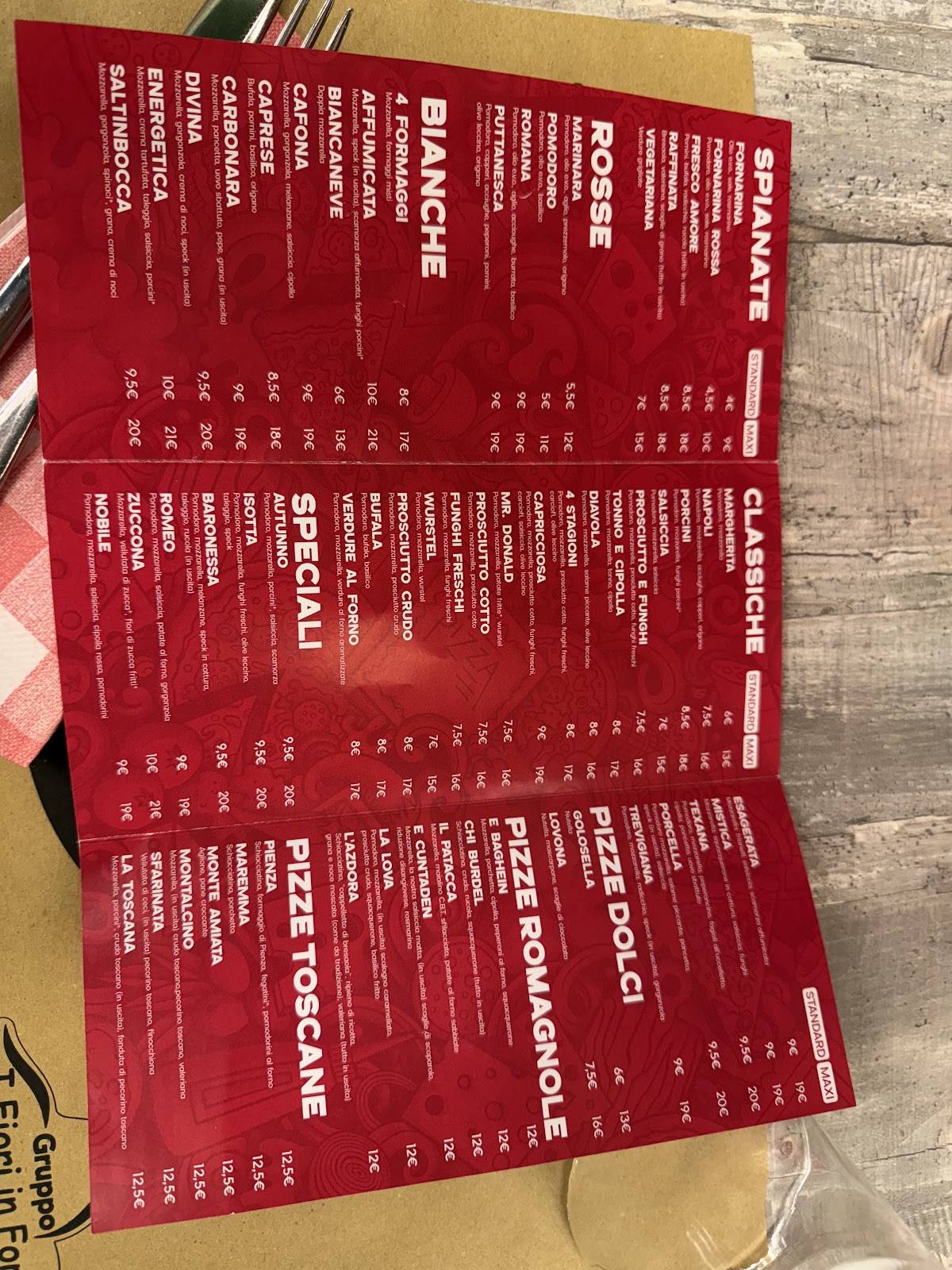Menu di Pizzeria La pecora nera 
