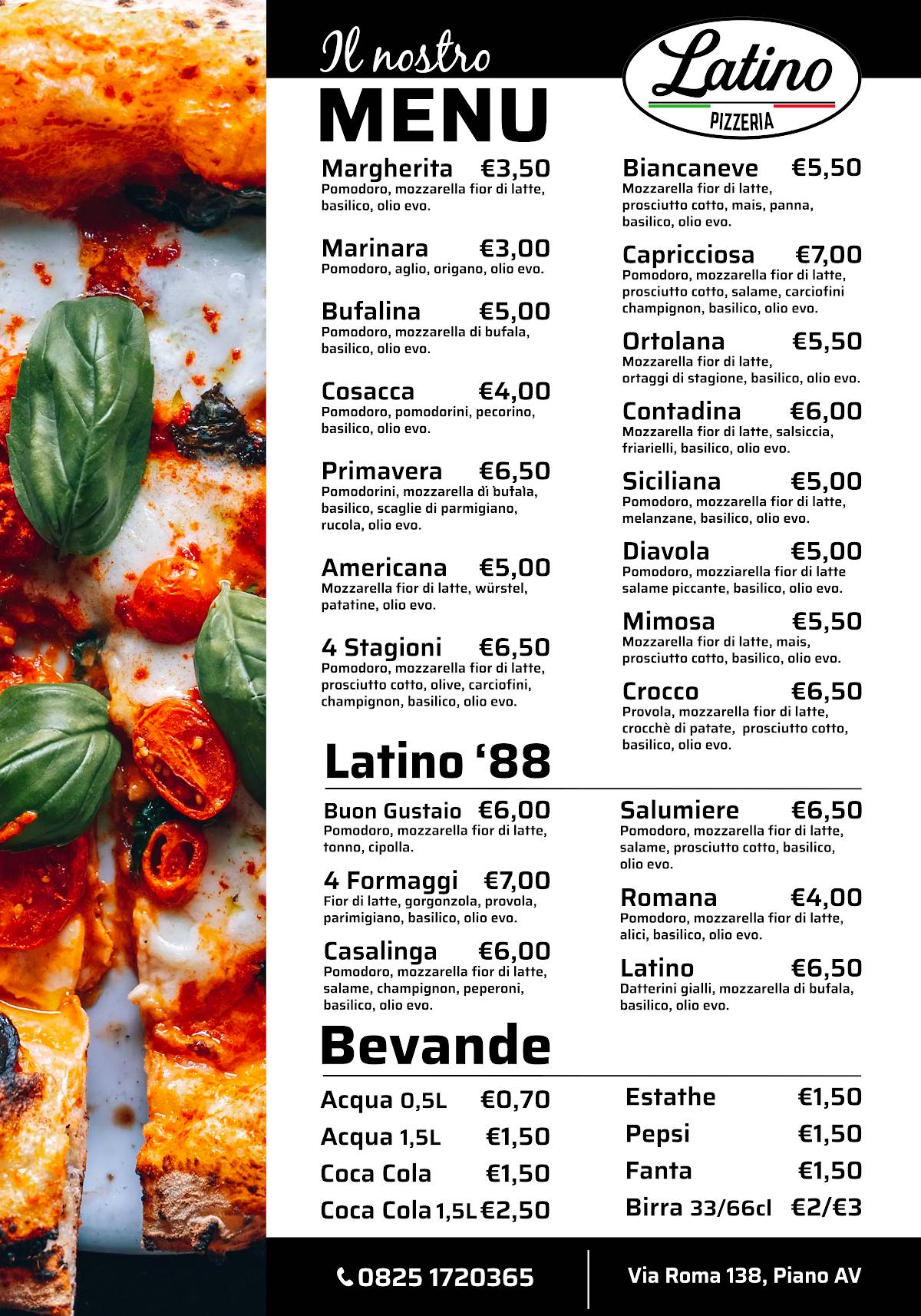 Menu di Pizzeria Latino 