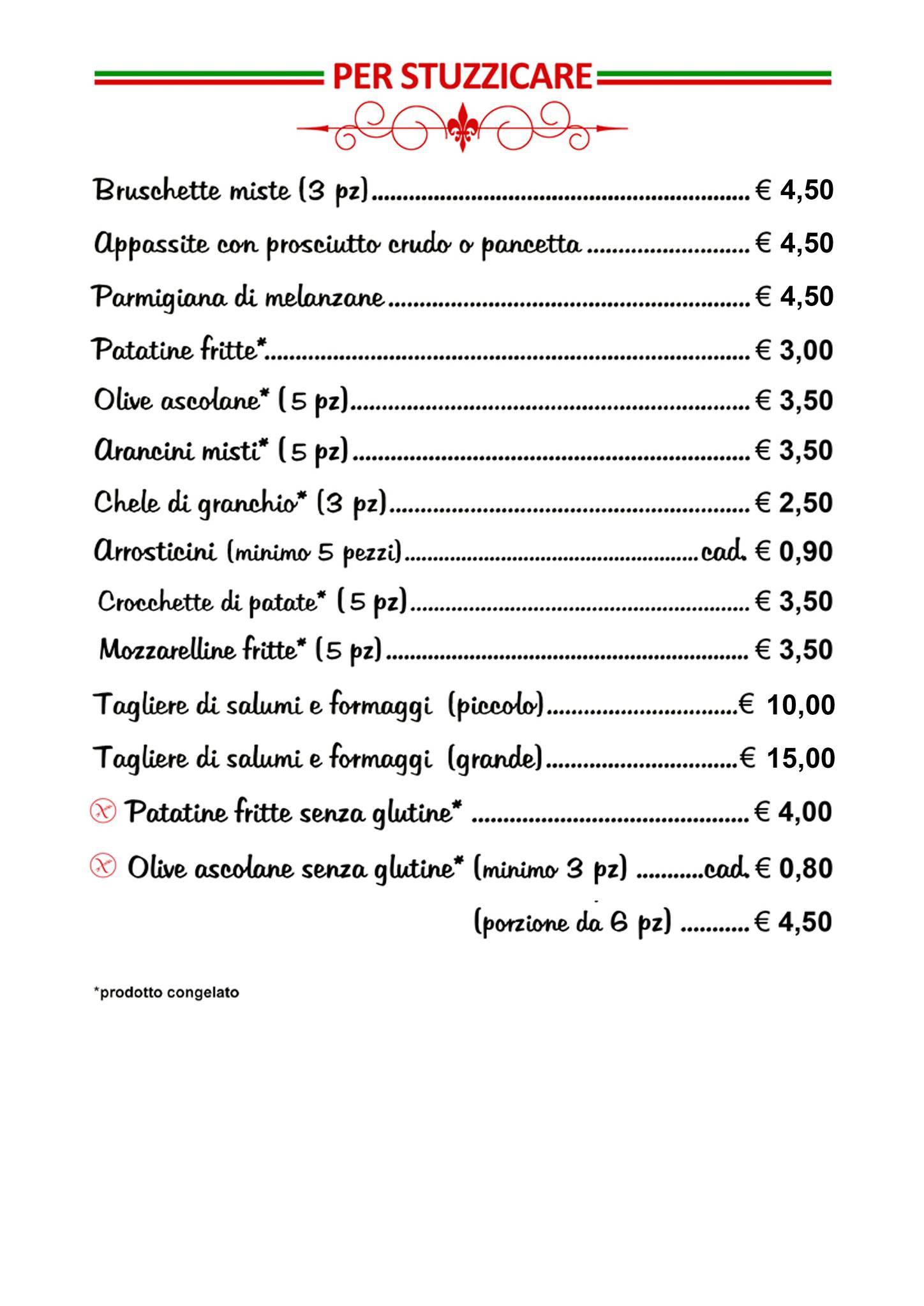 Menu di Pizzeria Malu' 