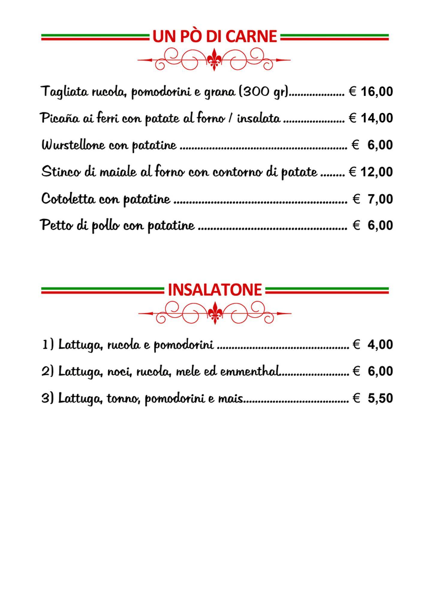 Menu di Pizzeria Malu' 