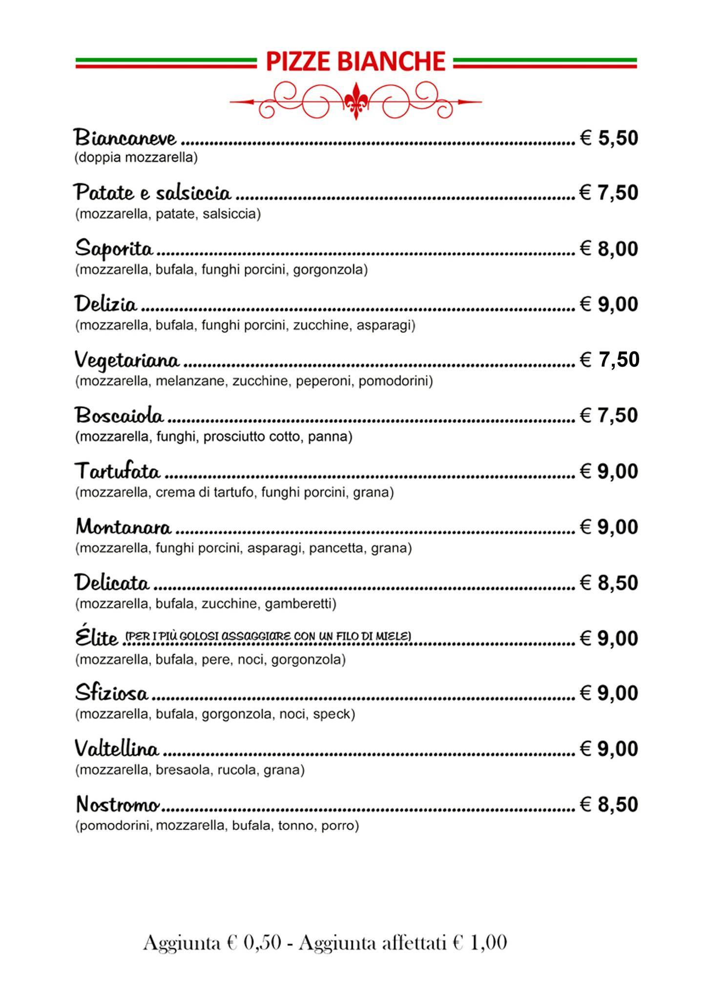 Menu di Pizzeria Malu' 