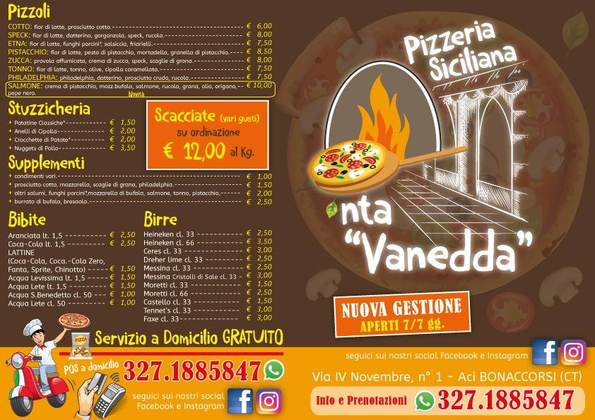 Menu di Pizzeria N'ta Vanedda 