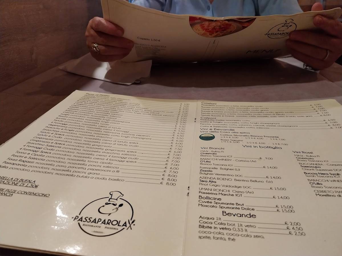 Menu di Ristorante Passaparola 