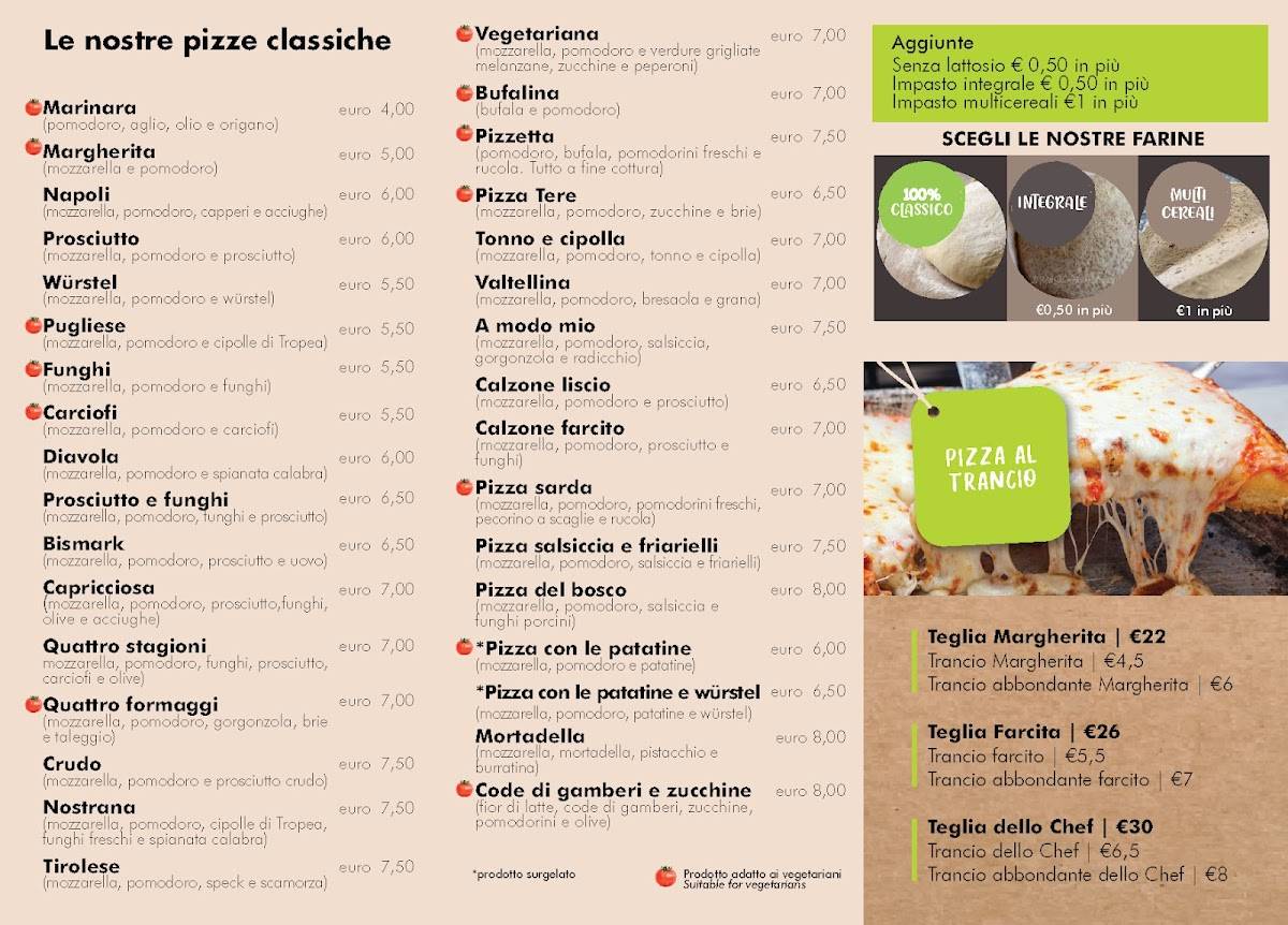 Menu di Pizzeria A Modino 