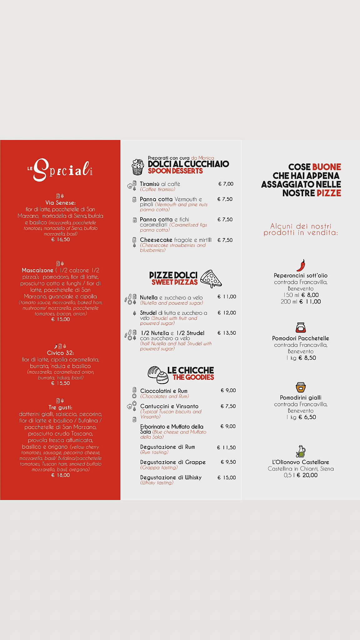 Menu di Pizzeria Strapizzami - Forno a legna - 