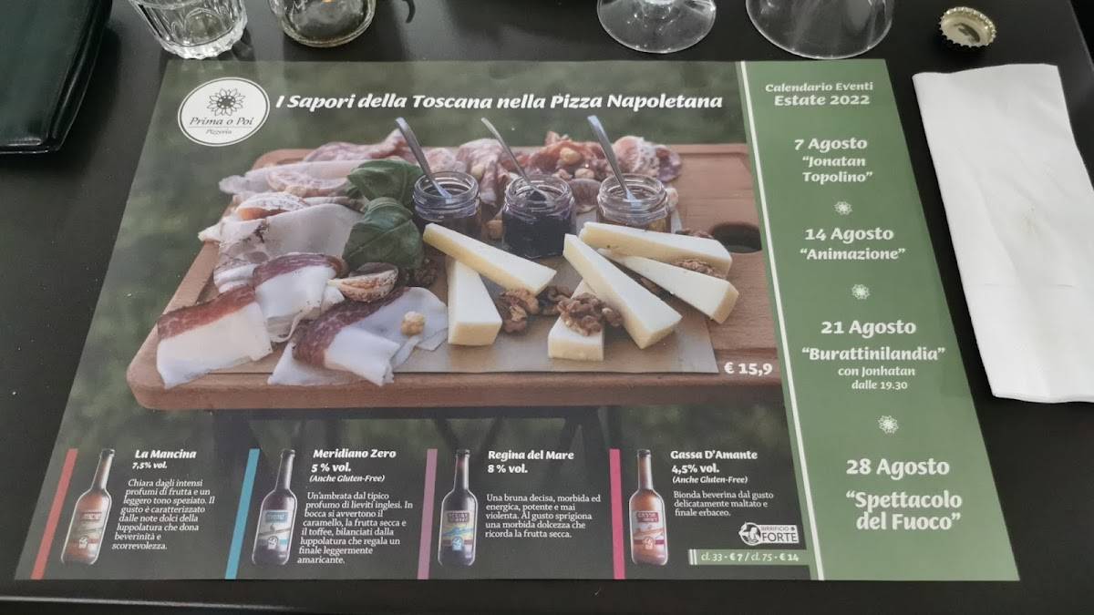Menu di Pizzeria Prima O Poi 
