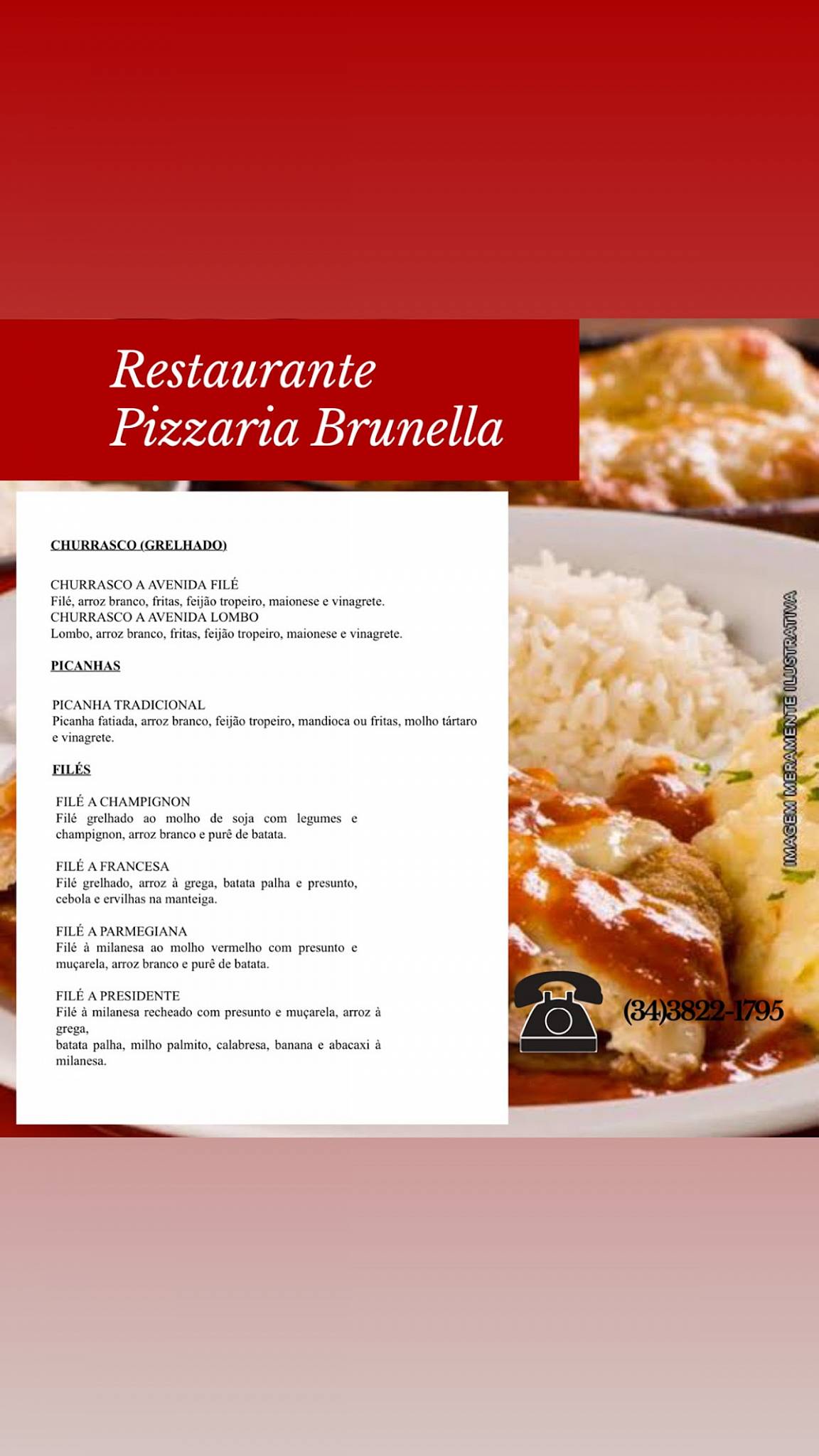 Restaurante e Pizzaria Brunella cardápio
