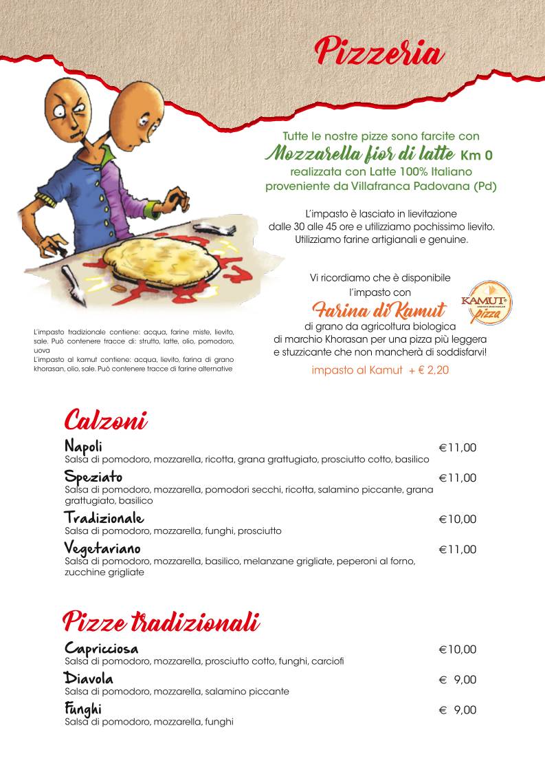 Menu di Pizzeria Ristorante Capovolta 