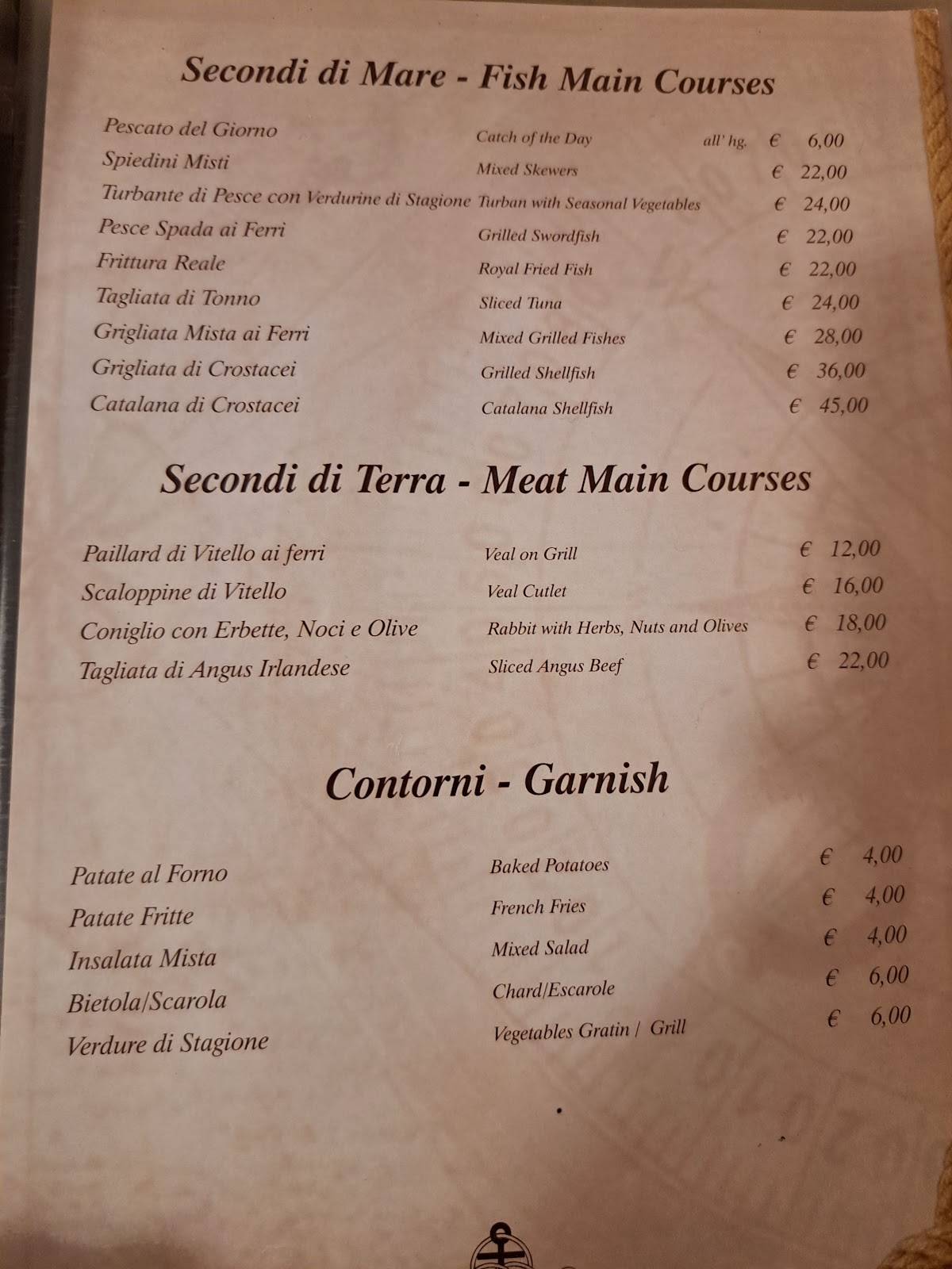 Menu di Ristorante Pizzeria Il Galeone 