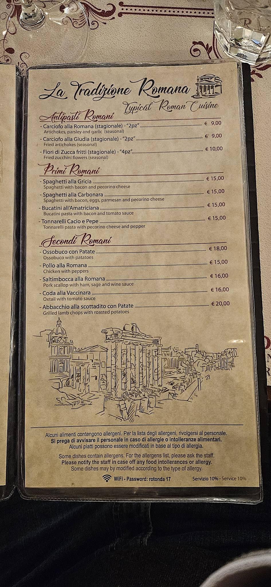 Menu di La Rotonda Restaurant 