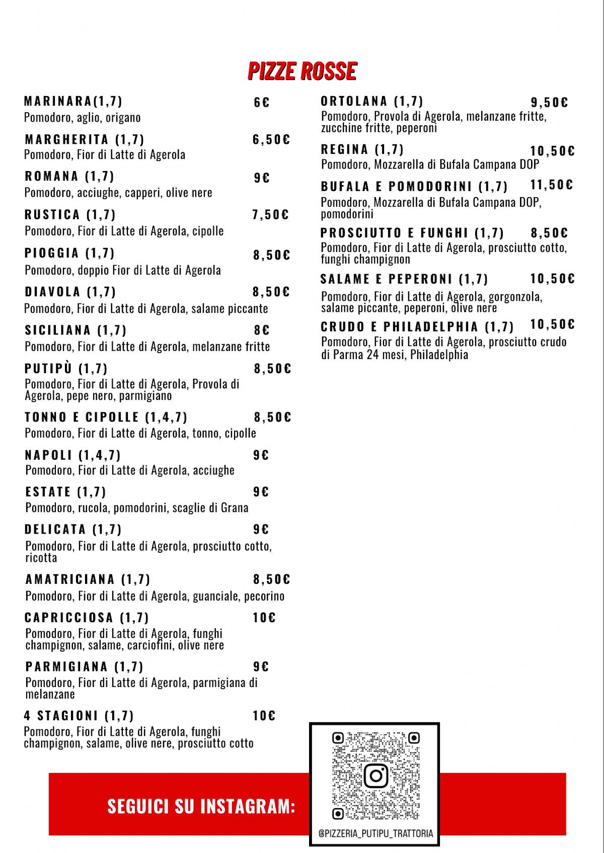 Menu di Putipù 