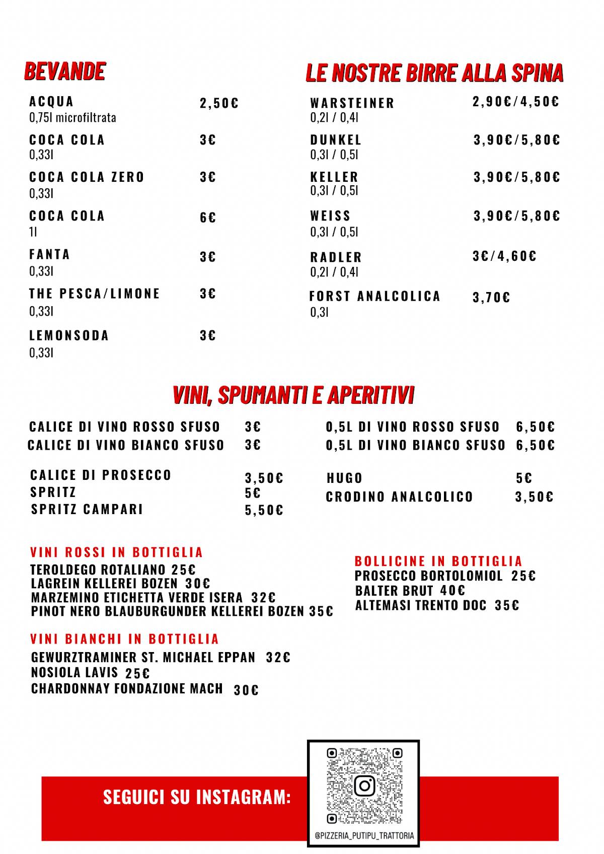 Menu di Putipù 