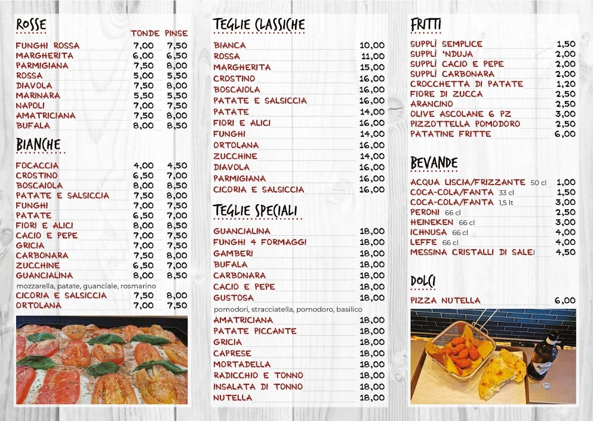 Menu di Pizzeria e sfizi a 360° 