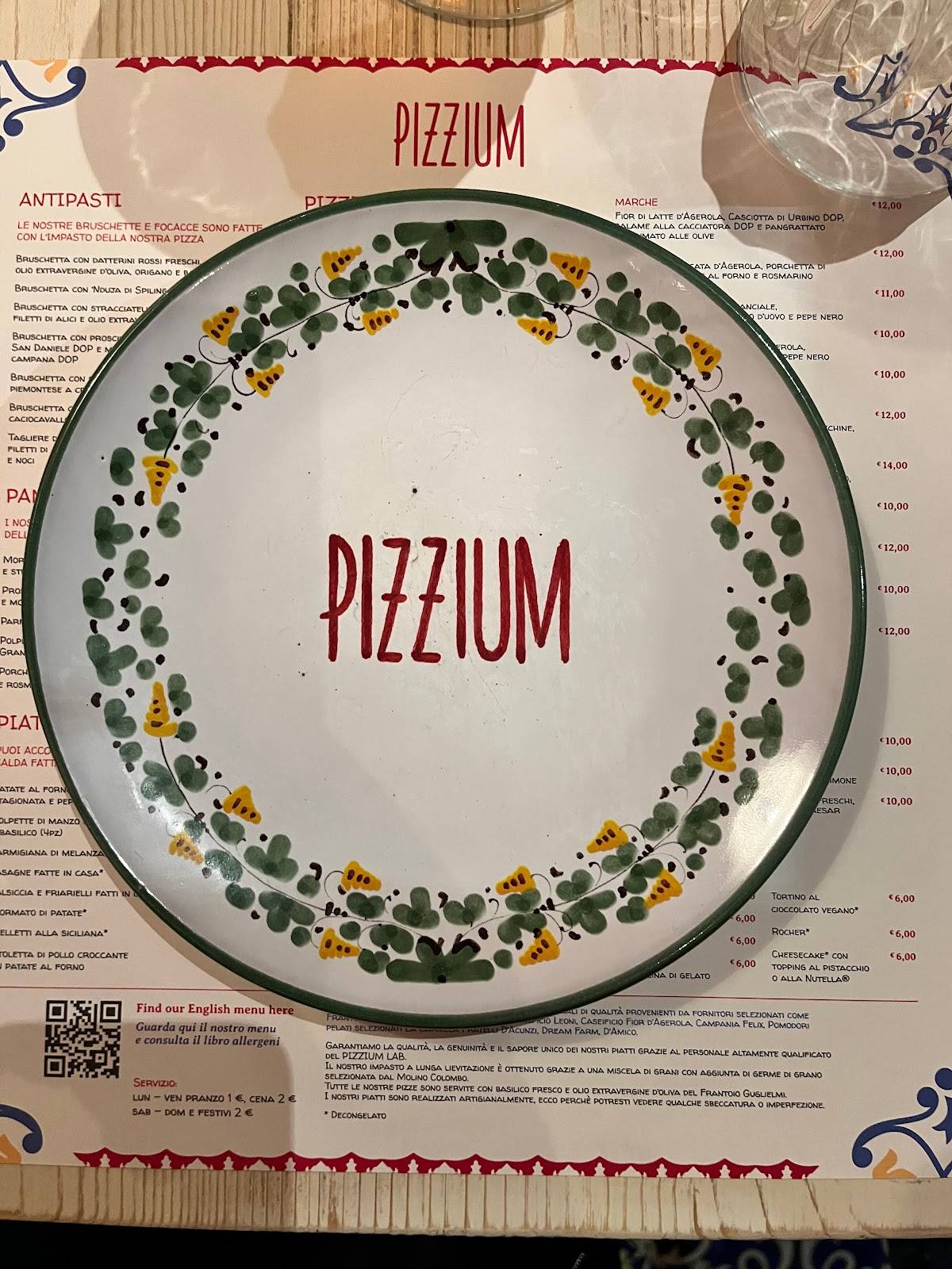 Menu di Pizzium - Viale Tunisia 