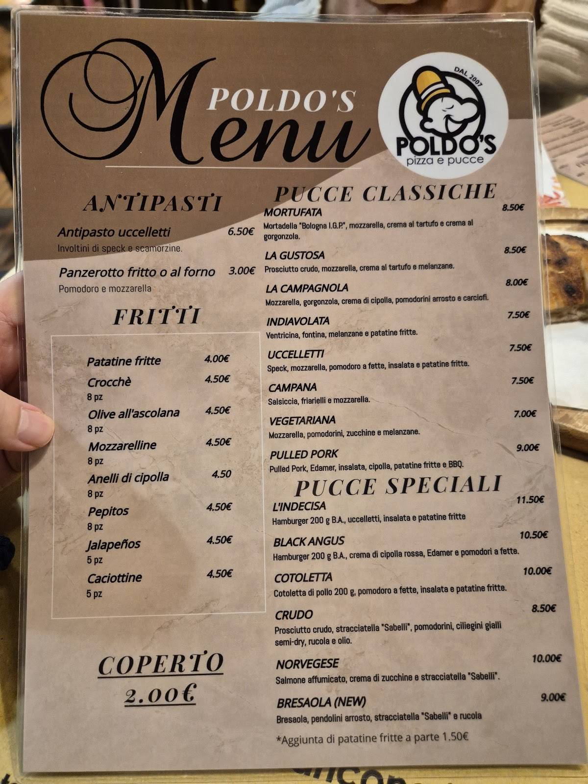 Menu di Poldo's Pizza 