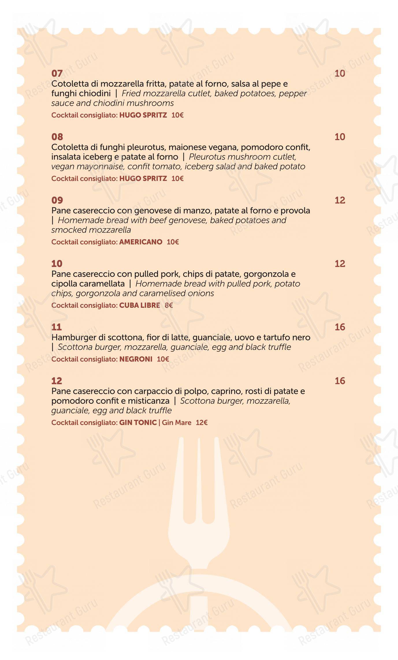 Pompei Centrale Pizzeria Hamburgheria in Pompei - 菜单