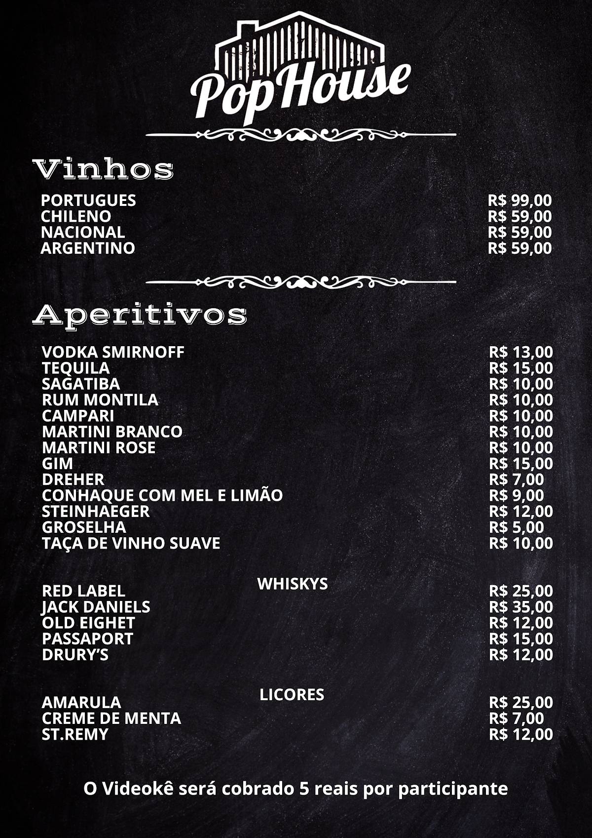 Restaurante Pop House cardápio