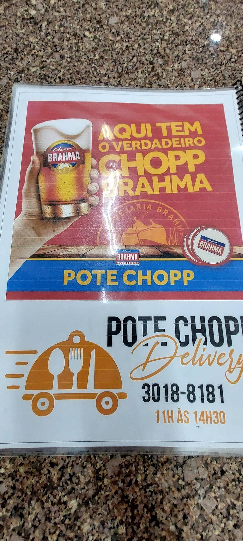 Pote Chopp cardápio
