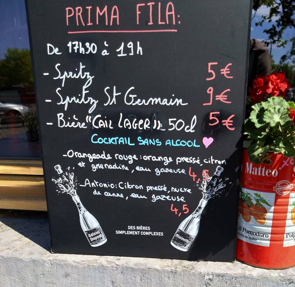 Menu de Prima Fila