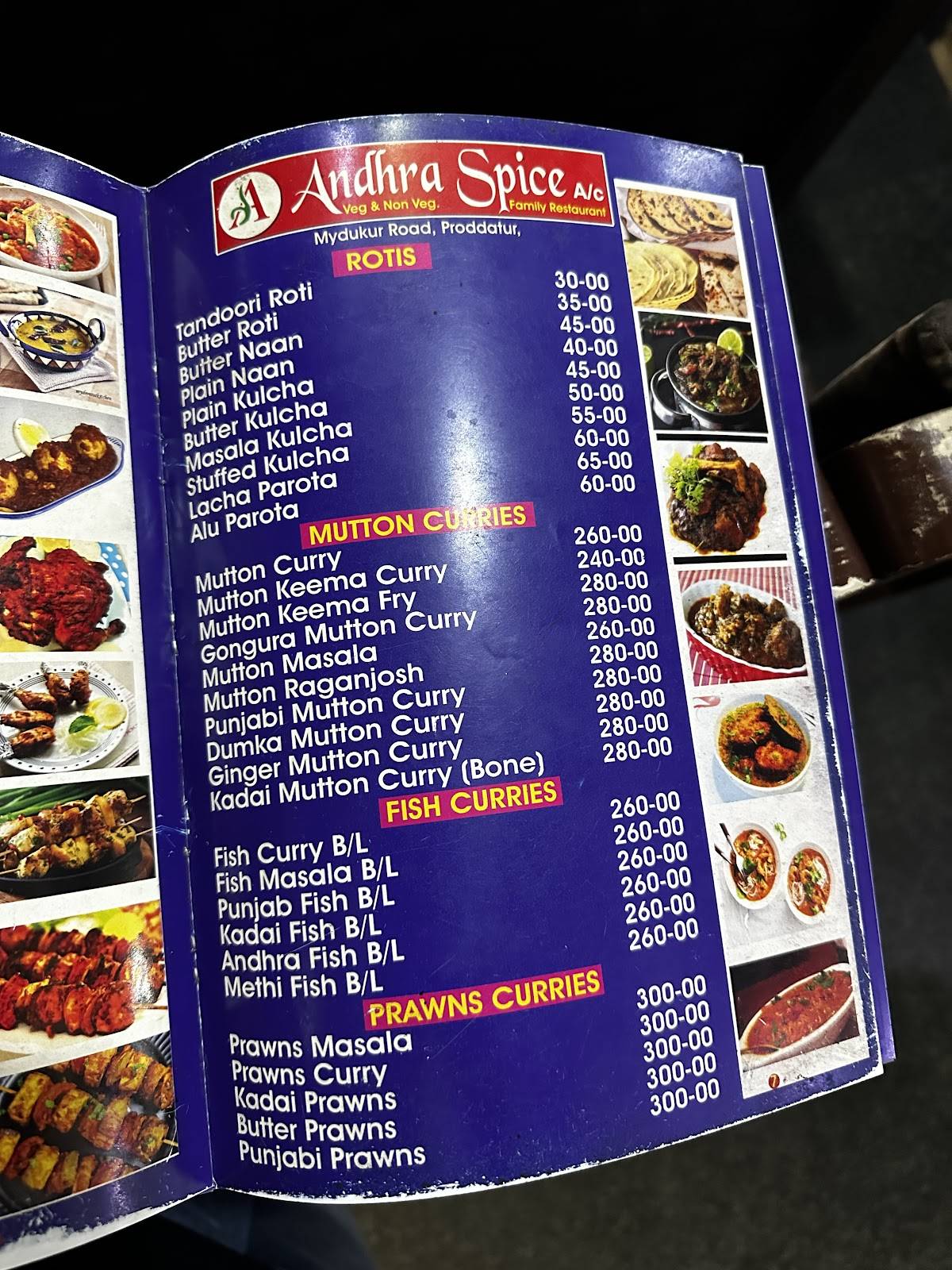 Andhra Spice Restaurant menu
