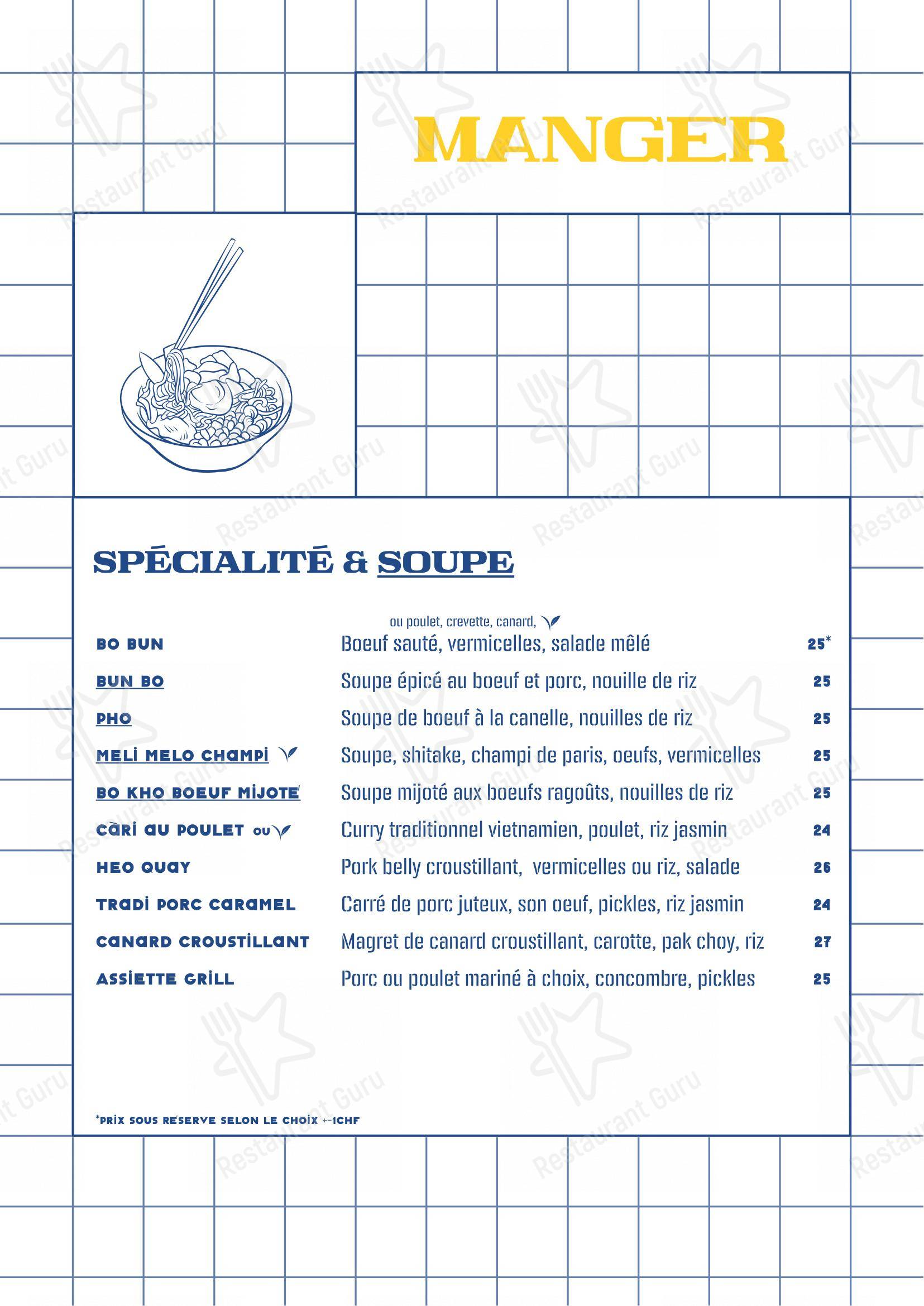 Menu di Ptite Ruelle - Menu