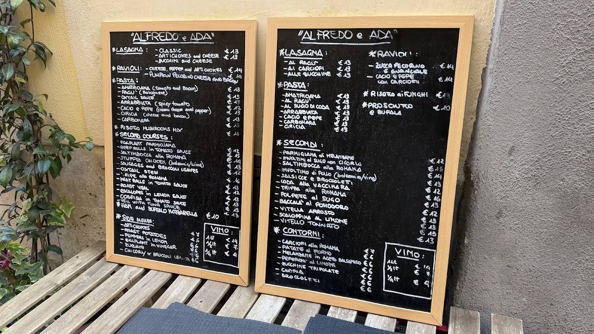 Menu de Alfredo e Ada