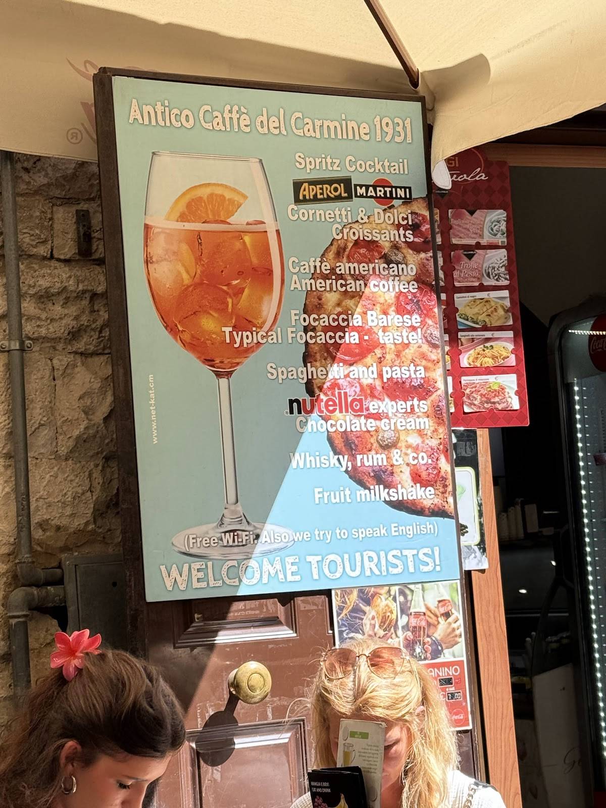Menu di Antico Caffè del Carmine 