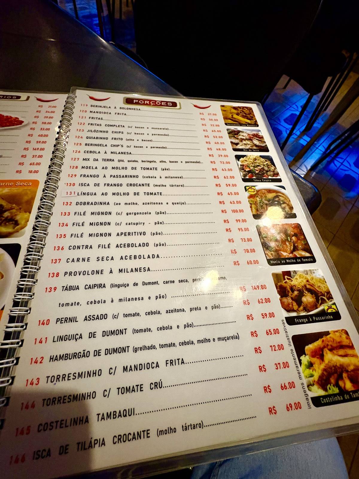 Bar Chocolate com Pimenta cardápio