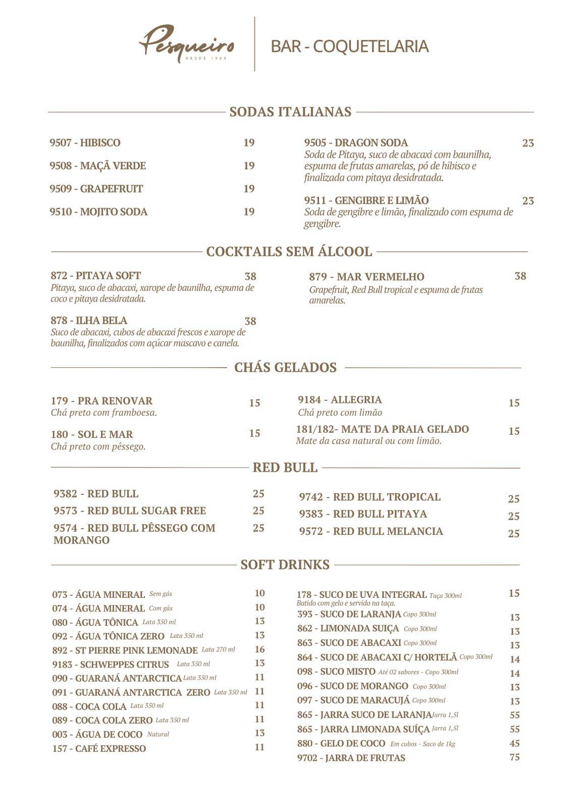 Pesqueiro ∙ RJ cardápio