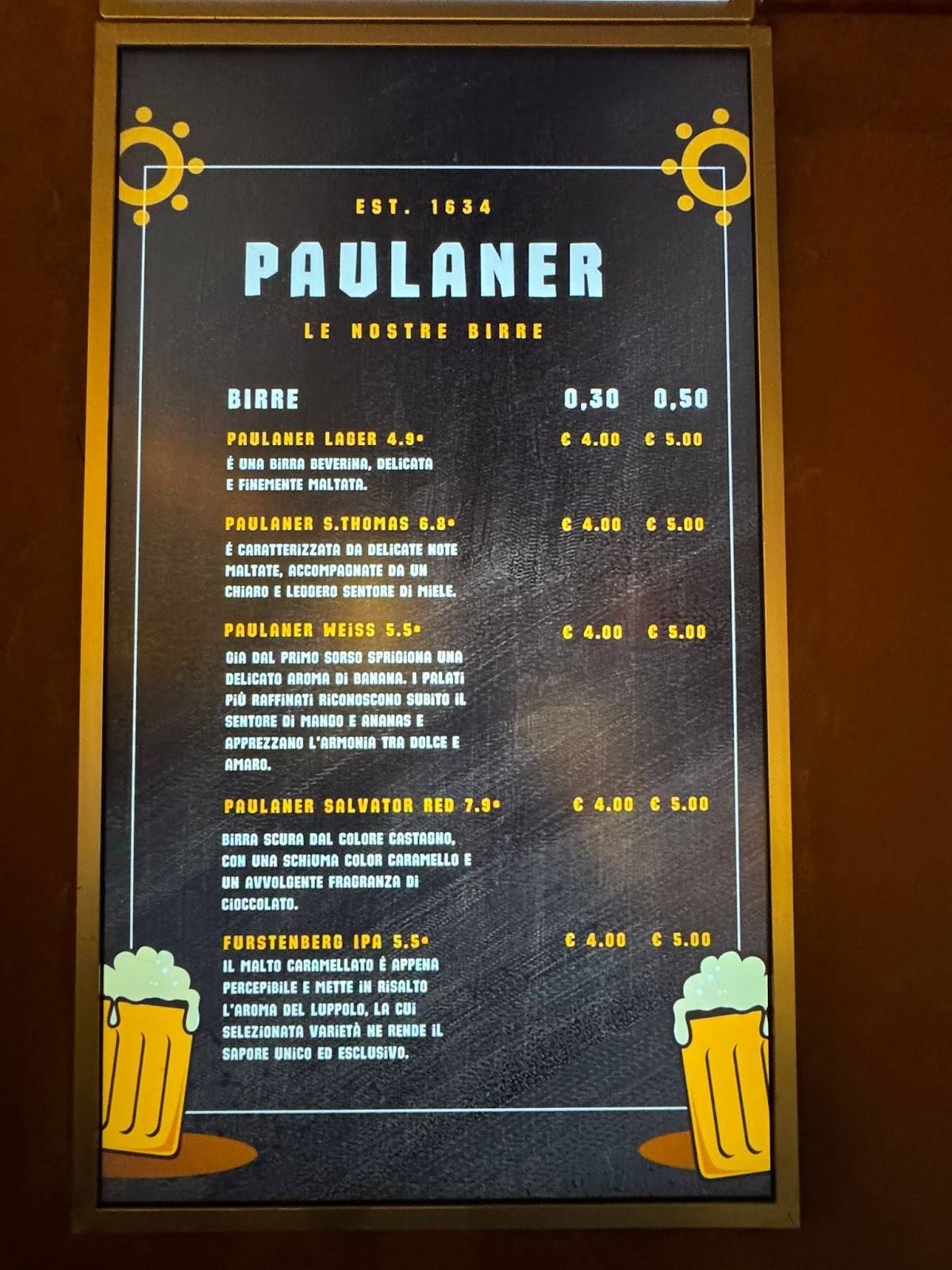 Menu di Caffe' Verdi 