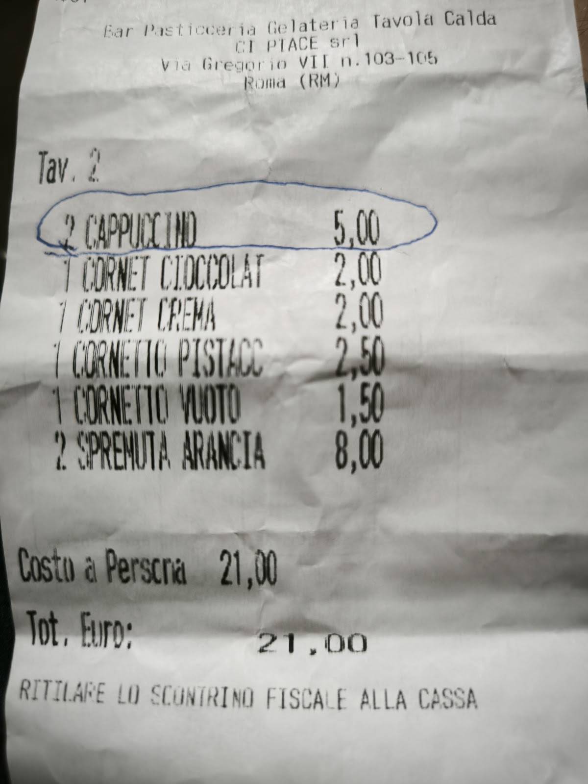 Menu di Ci piace Roma 