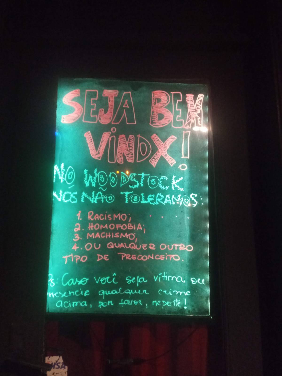 Woodstock cardápio