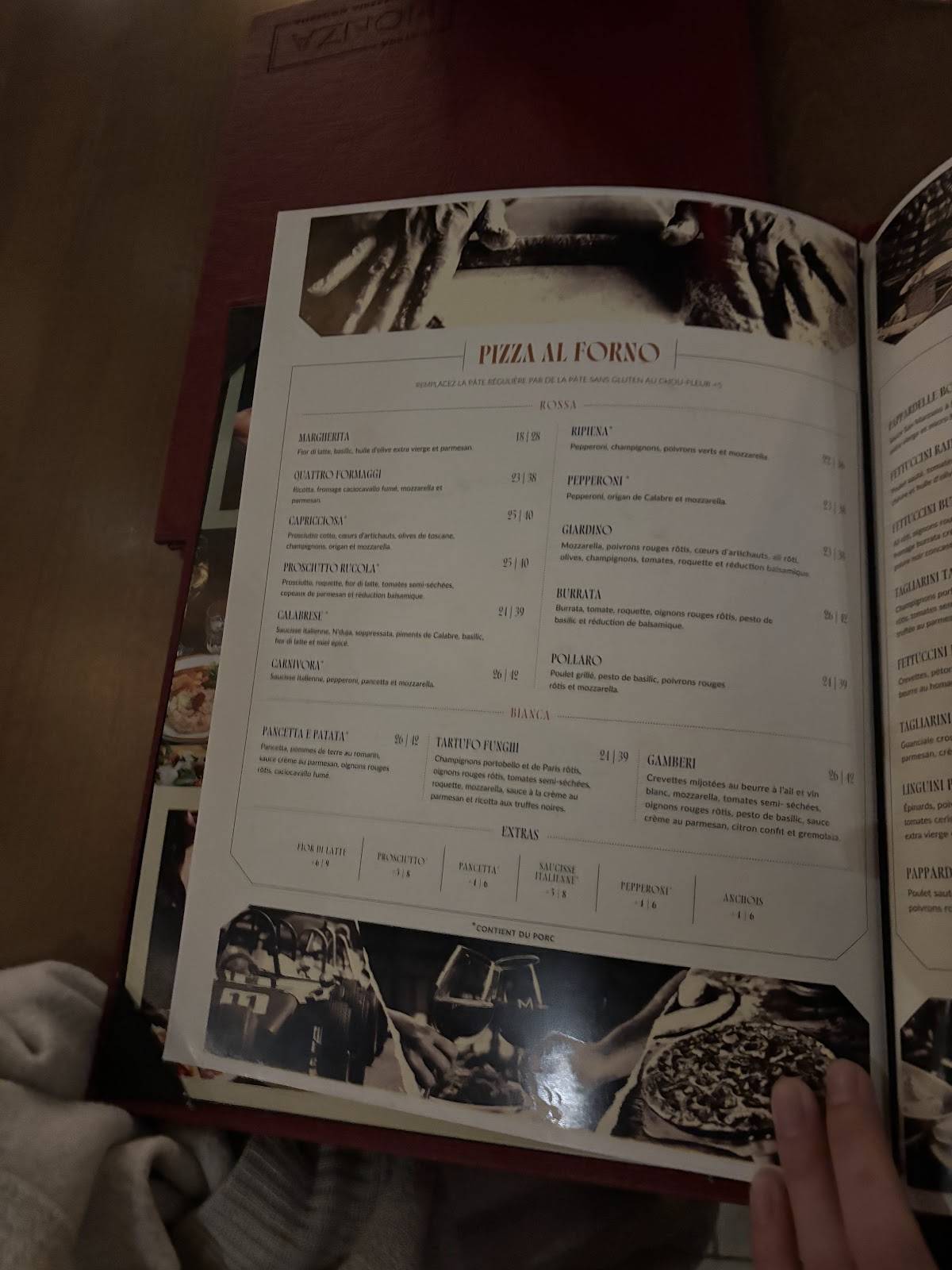 Menu de Enoteca Monza Pizzeria Moderna