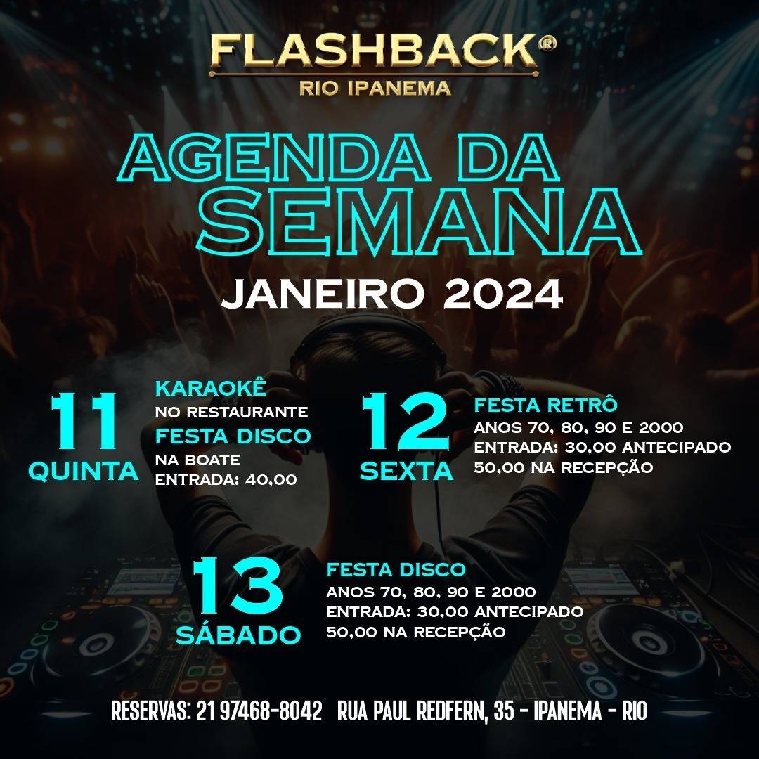 Flashback Rio cardápio