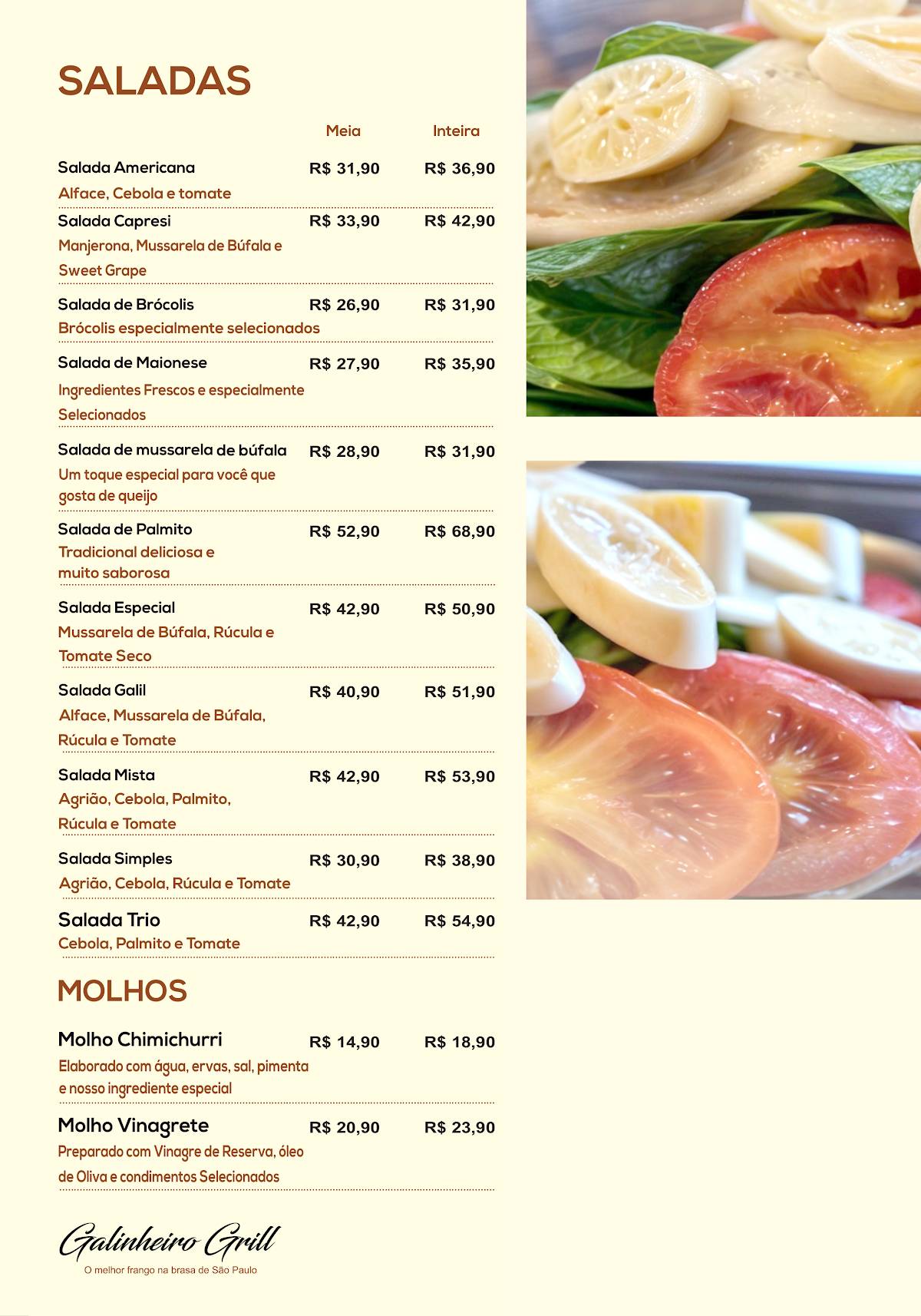 Galinheiro Grill cardápio