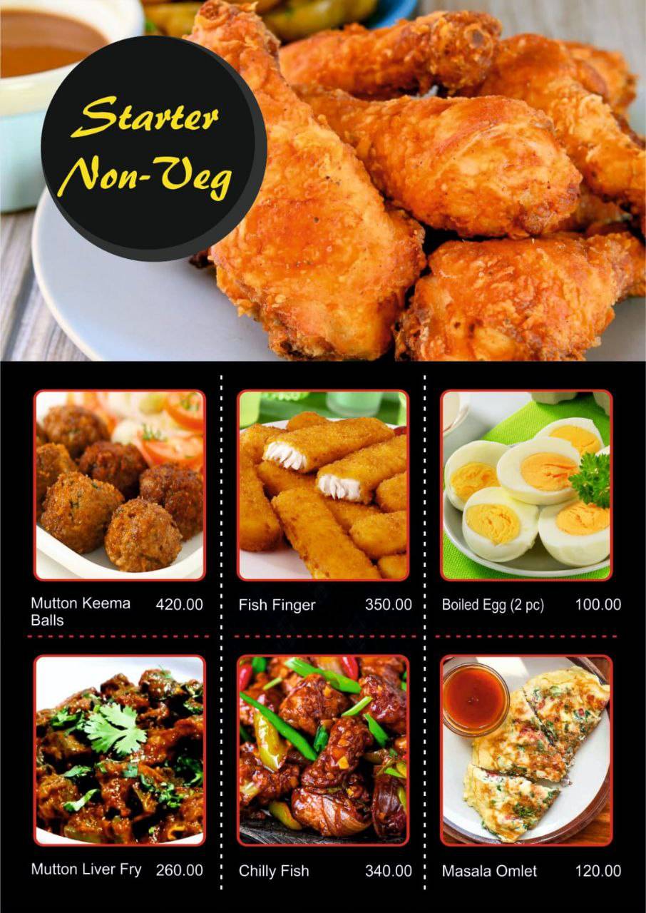 Ghalib Bar menu