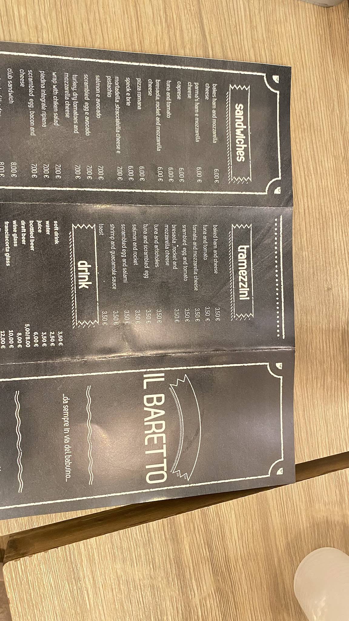 Menu di Il Baretto 