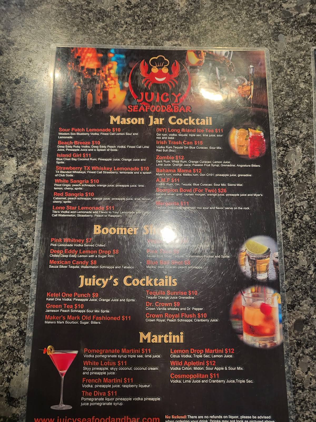 Меню Juicy Seafood & Bar, Даллас