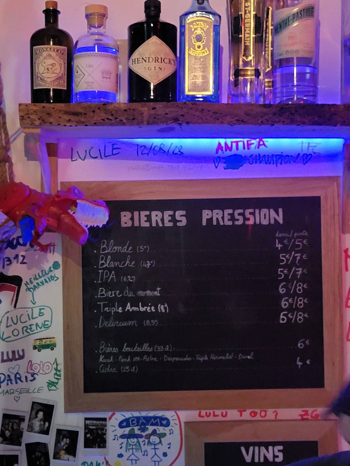 Menu de Le Bar À Mines