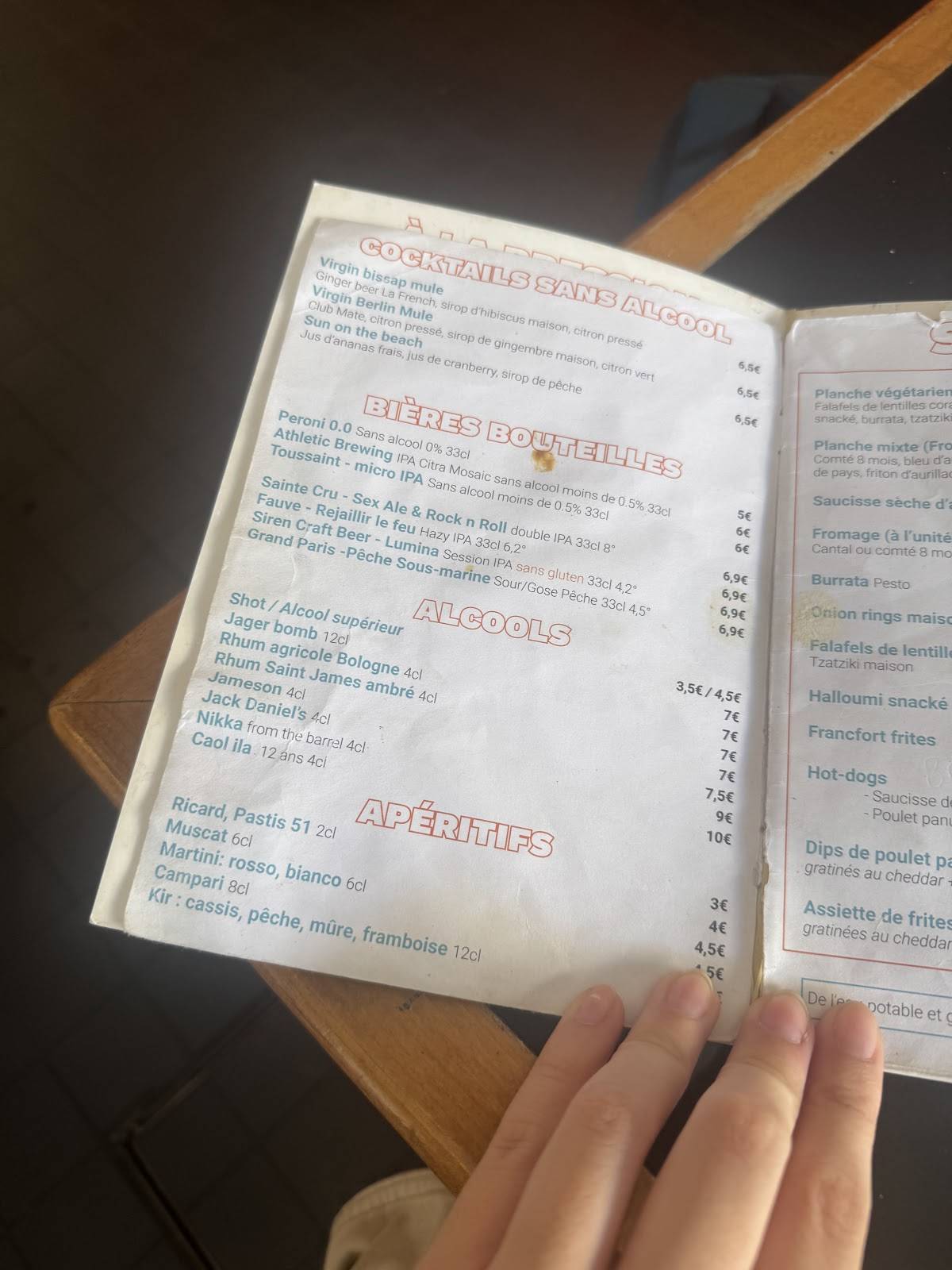 Menu de Le Transistor