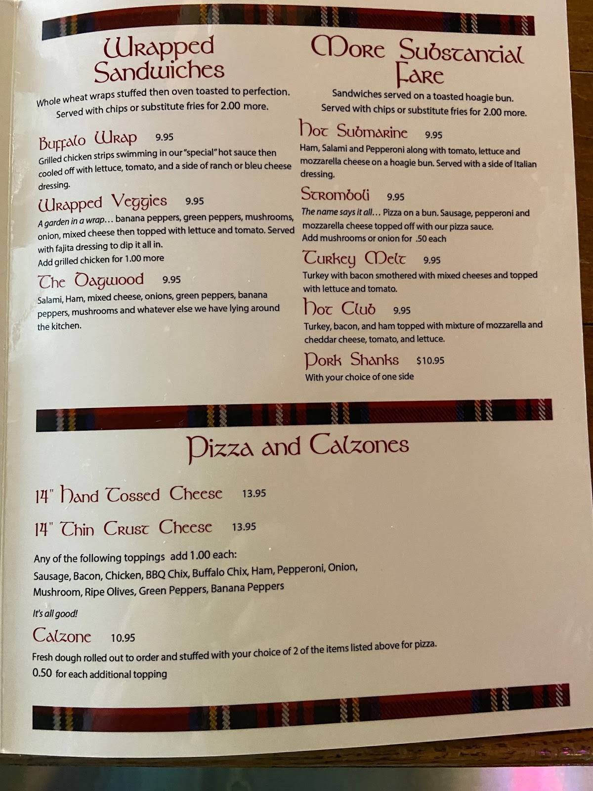 Menu at Mason Inn pub & bar, Pittsboro