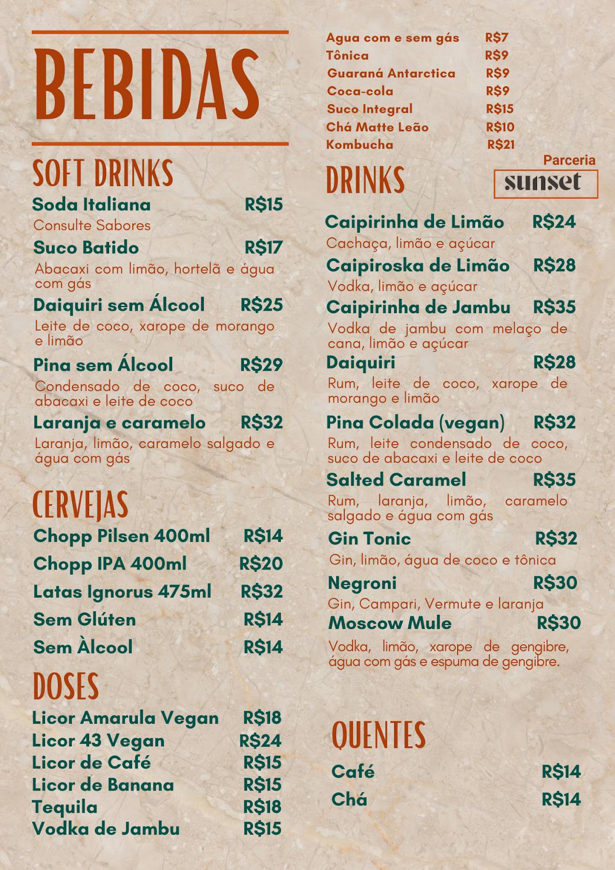 Miraflores Pizza Bar cardápio
