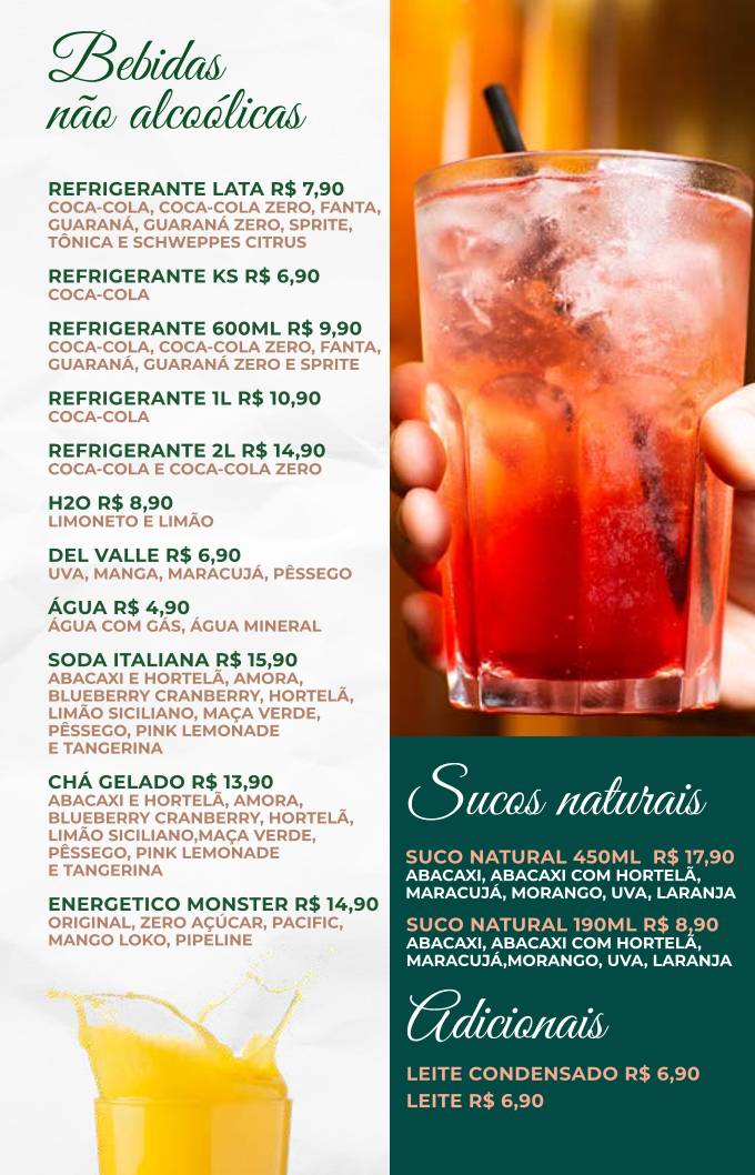Ópera Café cardápio