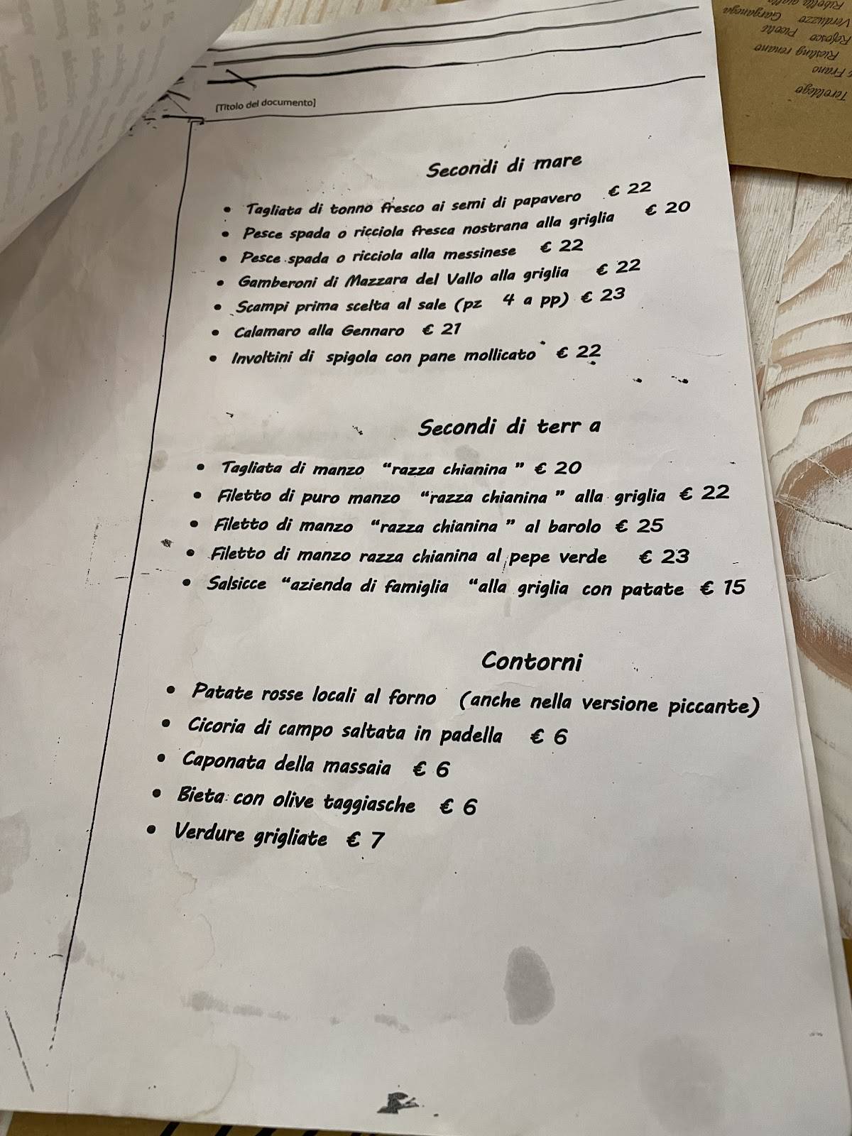 Menu di Osteria La Massaia 