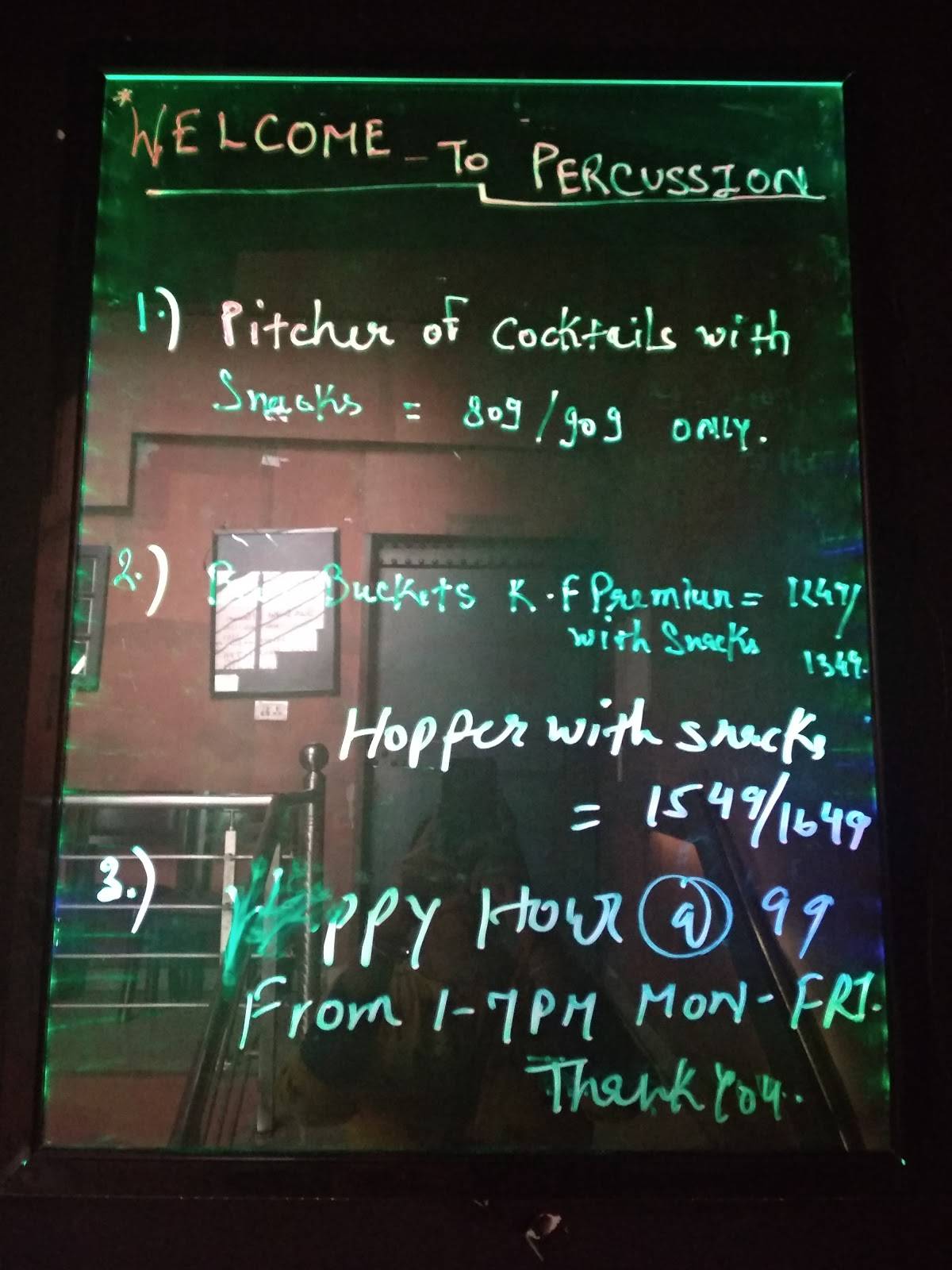 Percussion menu